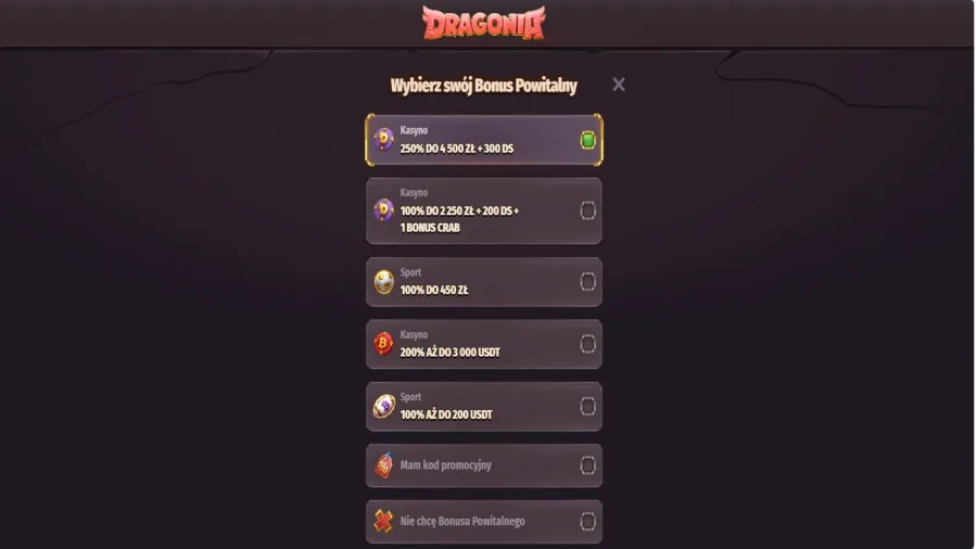 Dragonia odmiany blackjacka