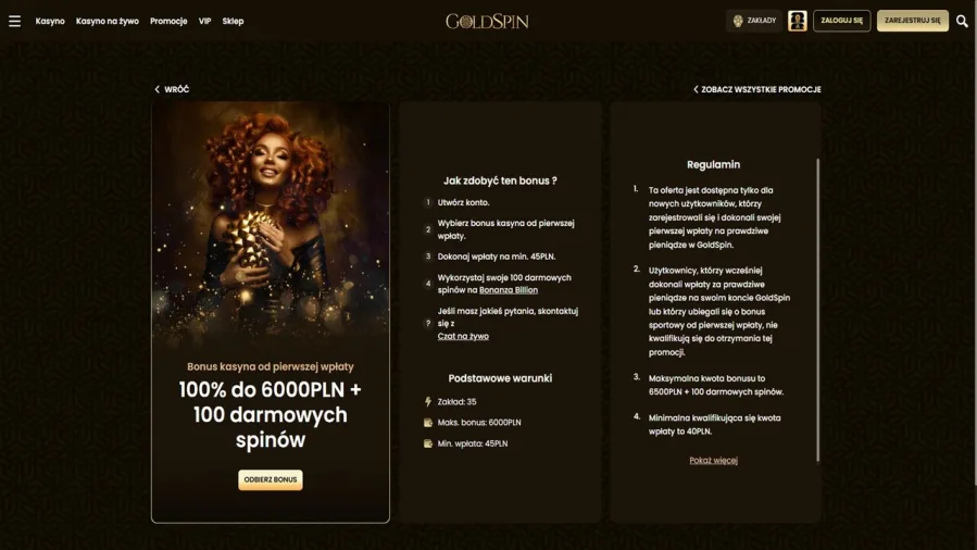 Goldspin blackjack na żywo kasyno